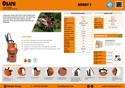 OSATU MENDY 7 ถังพ่นยาแบบโยก ขนาด 5 ลิตร