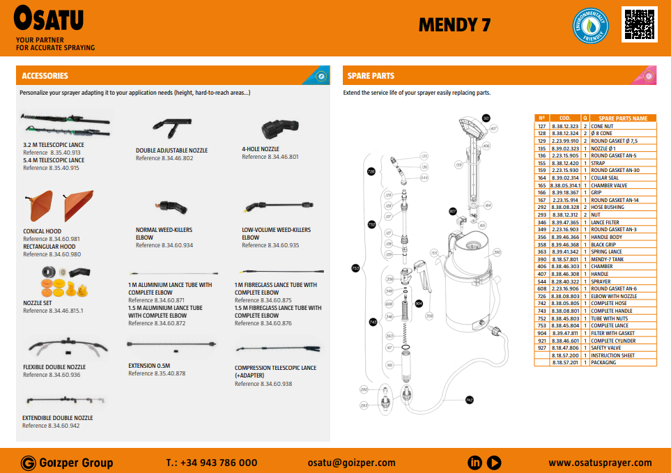 OSATU MENDY 7 ถังพ่นยาแบบโยก ขนาด 5 ลิตร