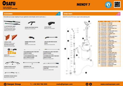 OSATU MENDY 7 ถังพ่นยาแบบโยก ขนาด 5 ลิตร