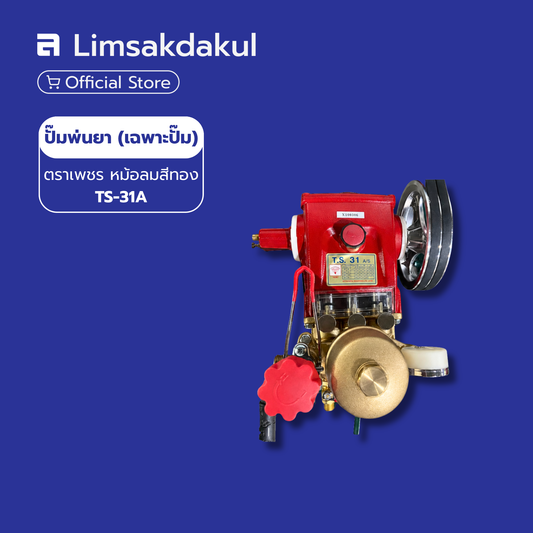 ปั๊มพ่นยา 3 สูบ ตราเพชร รุ่น TS-31A (หม้อลมเหล็กหล่อสีทอง)